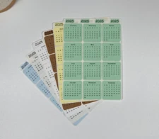 Micro Calendar Stickers for Planners and Journals 2025 or 2026