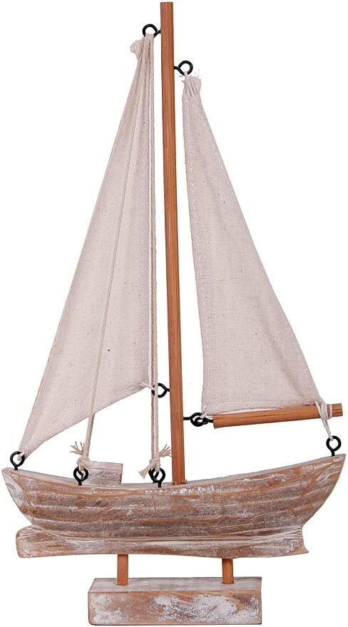 Wooden Sailboat Small Nautical Sail Boat Decor Coastal Beach