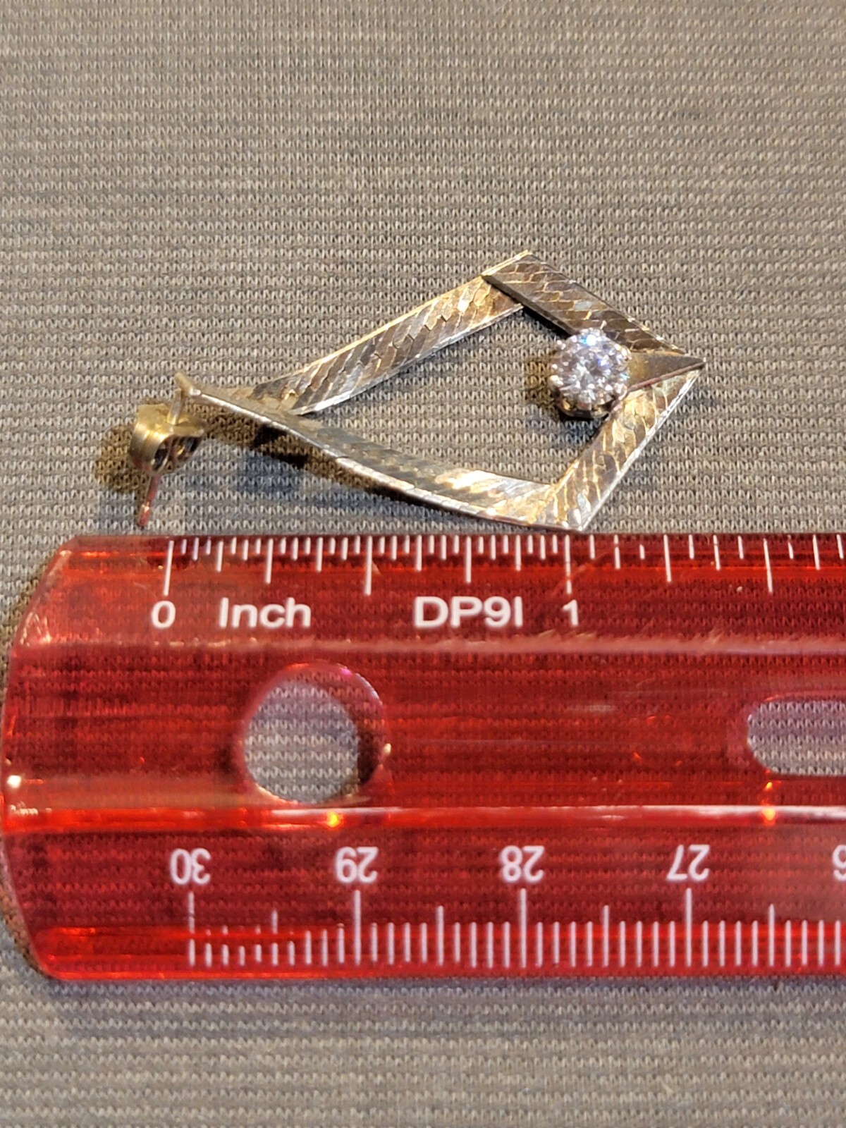 Silver Tone Triangular Herringbone Pierced Earrin… - image 6