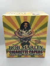 FREE GIFTS🎁Bob Marley King👑Size Pure Hemp Rolling Paper 50Packs Natural Gum💨♨
