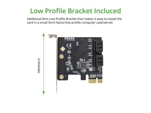 4 Port SATA III PCI-e 3.0 x1 Card Non-Raid with Low Profile Bracket - Picture 4 of 12