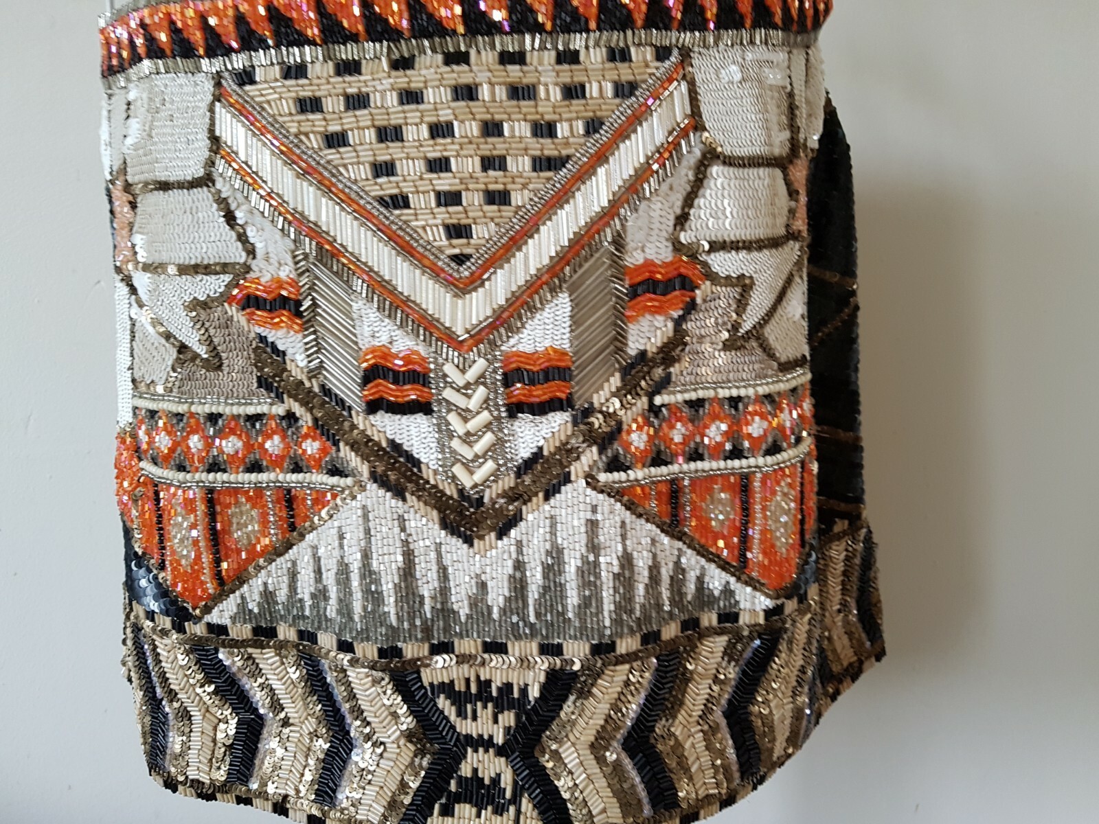 FABULOUS ALL SAINTS NEWAZ TRIBAL SEQUIN PARTY MINI SKIRT UK10 US6 EU38 RRP $275 image 4
