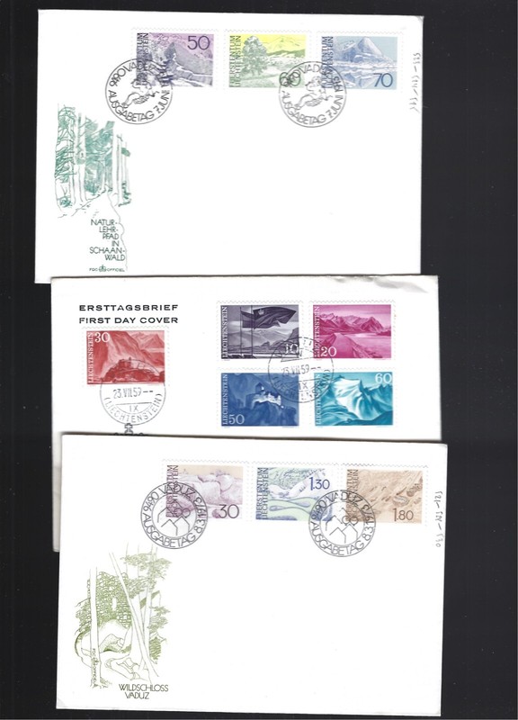 LIECHTENSTEIN-FDC COVERS-LOT OF 38-CACHETS-F-VF-MIXED PERIODS-#99