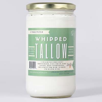 Unscented Whipped Tallow Moisturizer | 100% Natural Skincare | Deep Hydration fo
