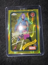 2025 Topps Chrome Marvel Hellrune 1st Appearance Yellow Lava Refractor #199