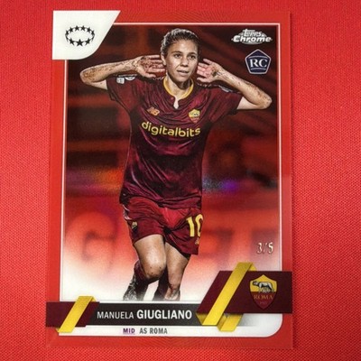 Topps Chrome UEFA Women's CL 2022-23 Manuela Giugliano Red /5 RC AS Roma