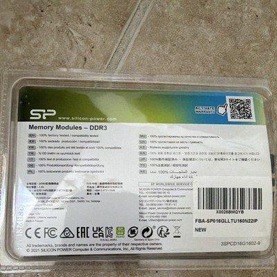 Silicon Power 16GB DDR3L-1600 PC3L-12800 204-Pin SO-DIMM Non-ECC