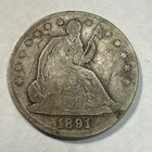 1891 Liberty Seated Half Dollar G+