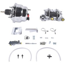 7 Dual Chrome Power Brake Booster Disc Drum Kit For Chevy Bel Air 150 1955-57