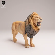Lion Male Roar Resin 3d printed Model RR Diorama UNPAINTED Animal Den Miniatures