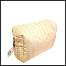 Quilted Makeup Bag Cosmetic Pouch Travel Toiletry Organizer Yellow