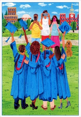 Caspari GRADUATION Card, Students Graduates Friends by Masaki Ryo KOKO Art + 