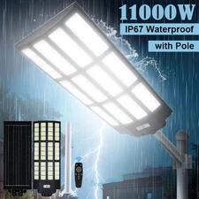 11000W Commercial Solar Street Light Dusk to Dawn Waterproof Parking Lot Light