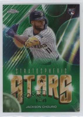 2024 Topps Chrome Update Green Refractor 61/99 Jackson Chourio Rookie RC 1i3k