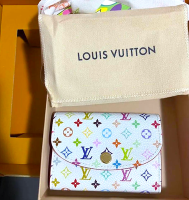 LOUIS VUITTON Takashi Murakami Wallet Portemonnaie Rosalie White