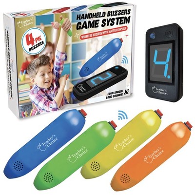 Teacher's Choice 4 Player Wireless Handheld Game Buzzer System - Displays Fir...
