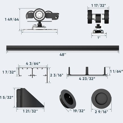 New Heavy Duty Bypass Door Hardware Thickness 1 3/8'' or 1 3/4'' Strudy Fast Ship