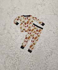 Little Sleepies FAST FOODIE BURGER FRIES Two Piece Pajamas 12-18 Months