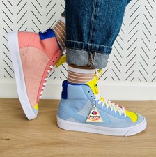 Nike Blazer Mid '77 Dance GS Sz 6Y Big Kids Shoes Blue Orange Sneaker DQ6084-402