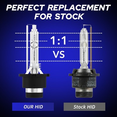 2PCS D2S White HID Xenon Headlight Bulbs White High Brightness Plug and Play
