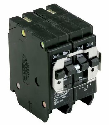 Eaton BR 2 Pole BQC Quad Common Trip Circuit Breaker 20 Amp 240V Plug-In/On