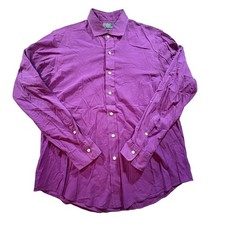 Polo Ralph Lauren Mens Custom Fit Button Down Shirt Purple Cotton Large L