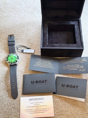 U-Boat Darkmoon Stainless Steel Green Dial Black Rubber Strap Mens Watch