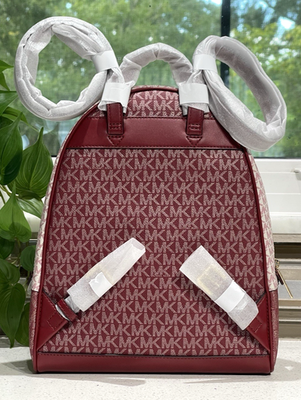 MICHAEL KORS RHEA MEDIUM ZIP BACKPACK BAG TOTE MK CHERRY  display picture 3