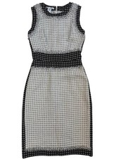 Oscar de la Renta Tweed Fringe Sheath Dress Silk Lined US 4 Rare #5