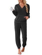 2 Piece Active Sweatsuits Long Sleeve Hooded Sweatshirts and Sweatpants Sets ...