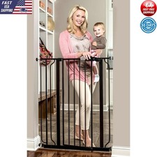 Extra Tall Baby Safety Gate 36 In Walk Thru Adjustable Pressure Mounted Metal