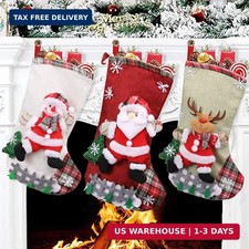 Christmas Stocking Xmas Socks Large Handing Stockings Character Santa Snowman Re