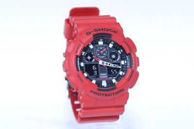 CASIO G-SHOCK GA-100B-4A Red Black Analog Digital Watch New Battery Japan