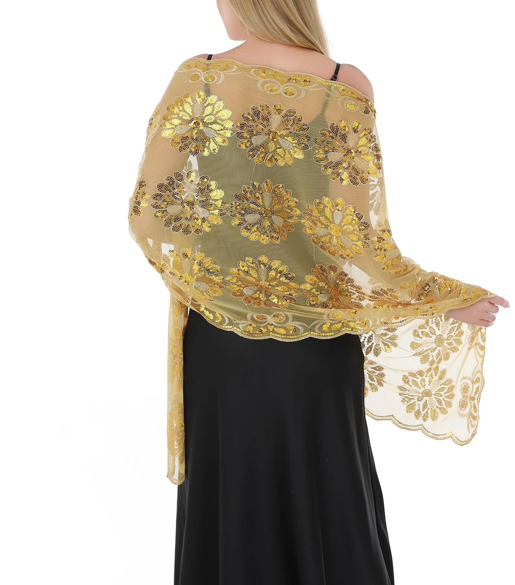 rose gold shawls and wraps for evening dresses Lace Floral Scarves & Women for sale ruffle dress