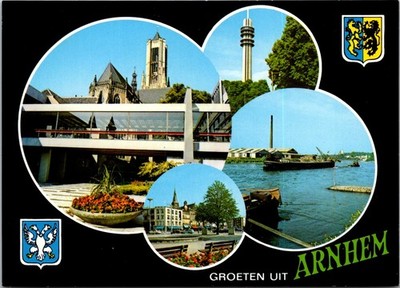 Arnhem Netherlands City Views Multiple Scenes Continental Postcard C053