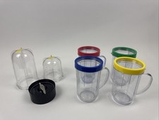 4 Magic Bullet Blender Cups W Colored Rims 1 Mixing Blade 2 Mixing Cups 4 Magic Bullet Blender Cups W Colored Rims 1 Mixing Blade 2 Mixing Cups