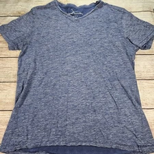 Marc Anthony Heather Blue V-Neck Soft 100% Cotton Men' Size Large L Tee T-Shirt