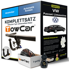 Für VW Passat Lim. B5.5 Typ 3B3 Anhängerkupplung abnehmbar +eSatz 7pol uni. 00-