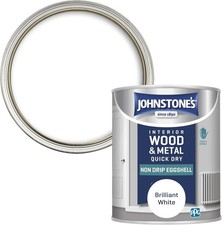 Johnstone's brilliant white non drip Wood & Metal Paint Eggshell 750ml quick dry