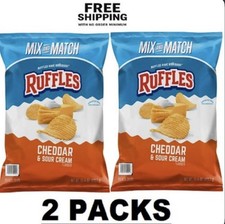 Ruffles Cheddar and Sour Cream Potato Chips 15.125 oz. 2 Pack Great Price