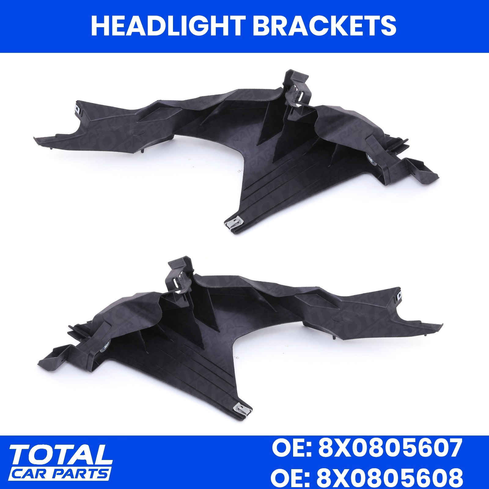 FRONT HEADLIGHT BRACKET MOUNT KIT PAIR FOR AUDI A1 8X PRE-FACELIFT 2010-2015