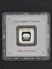 Geiger Fine Silver 5 Gram .999 German Feinsilber Bar Sealed Capsule Assay Holder