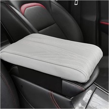 Car Armrest Box Height Increase Support Pad, Memory Foam Microfiber Leather Gray