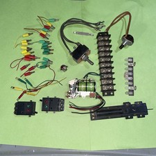 E19 Vintage Train Electronic Control parts lot Switches Blocks Pin Connectors