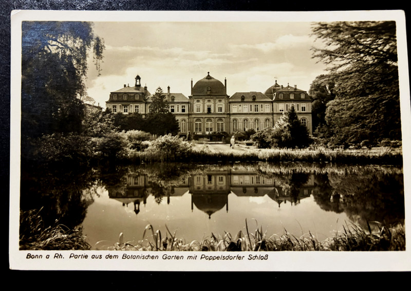 VTG POSTCARD BONN GERMANY Poppelsdorfer Castle reflection photo UNPOSTED