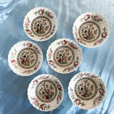 Beautiful &Significant Indian Tree Dessert Bowls By MYOTT  Staffordshire England