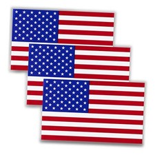 American Flag Decal Window Clings 3 Pack Vinyl Car Decals Static Non Adhesive