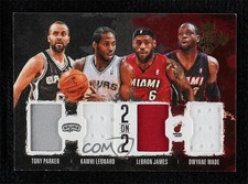 2014 Court Kings 2 on Quad Memorabilia 4/99 Tony Parker Kawhi Leonard HOF 0g05