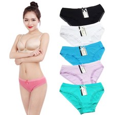 6 x Womens Sheer Spandex / Cotton Briefs - Assorted Colours Underwear Undies