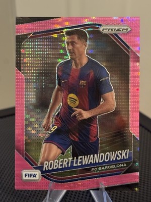 2025-26 Panini Prizm FIFA Robert Lewandowski Pink Prizm /25 FC Barcelona #249